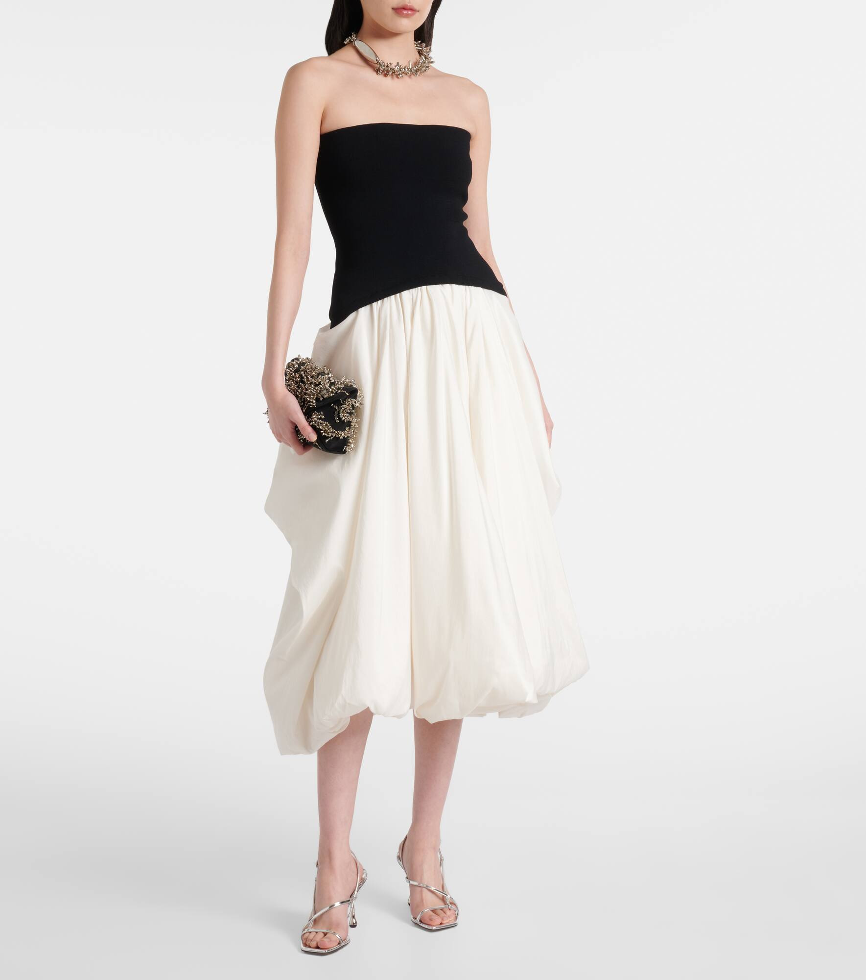 Izzy strapless taffeta midi dress - 2