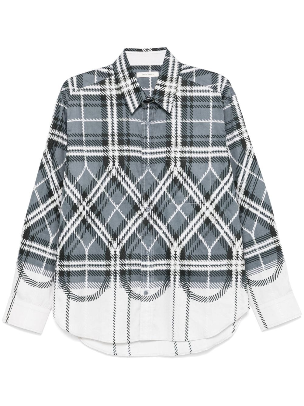 plaid-check faded shirt - 1