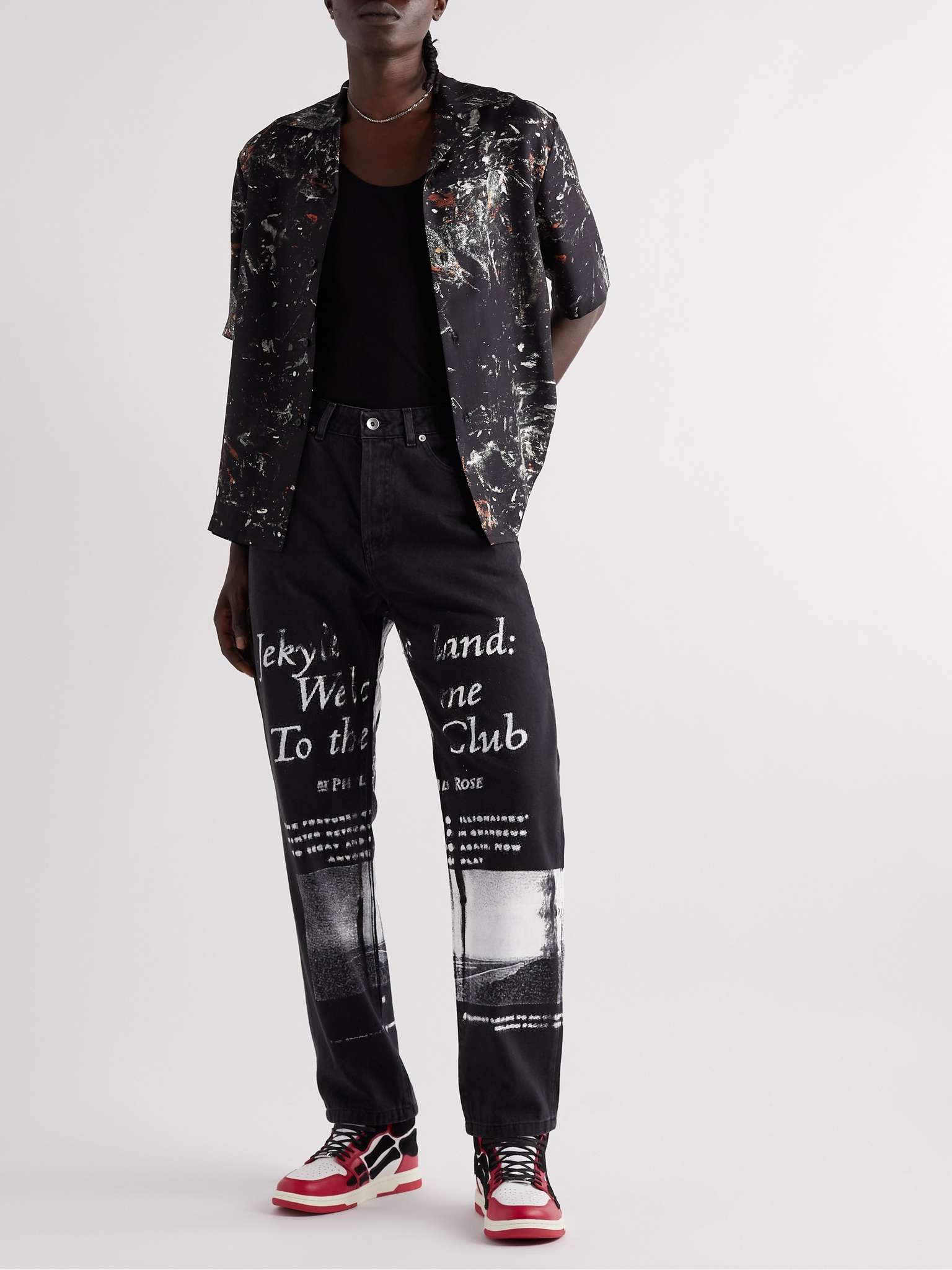 Skel-Top Colour-Block Leather and Nubuck High-Top Sneakers - 2
