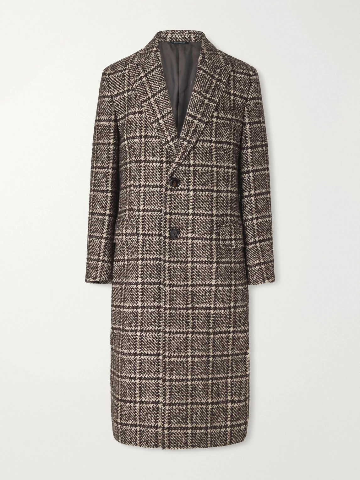 Checked Wool-Blend Tweed Coat - 1