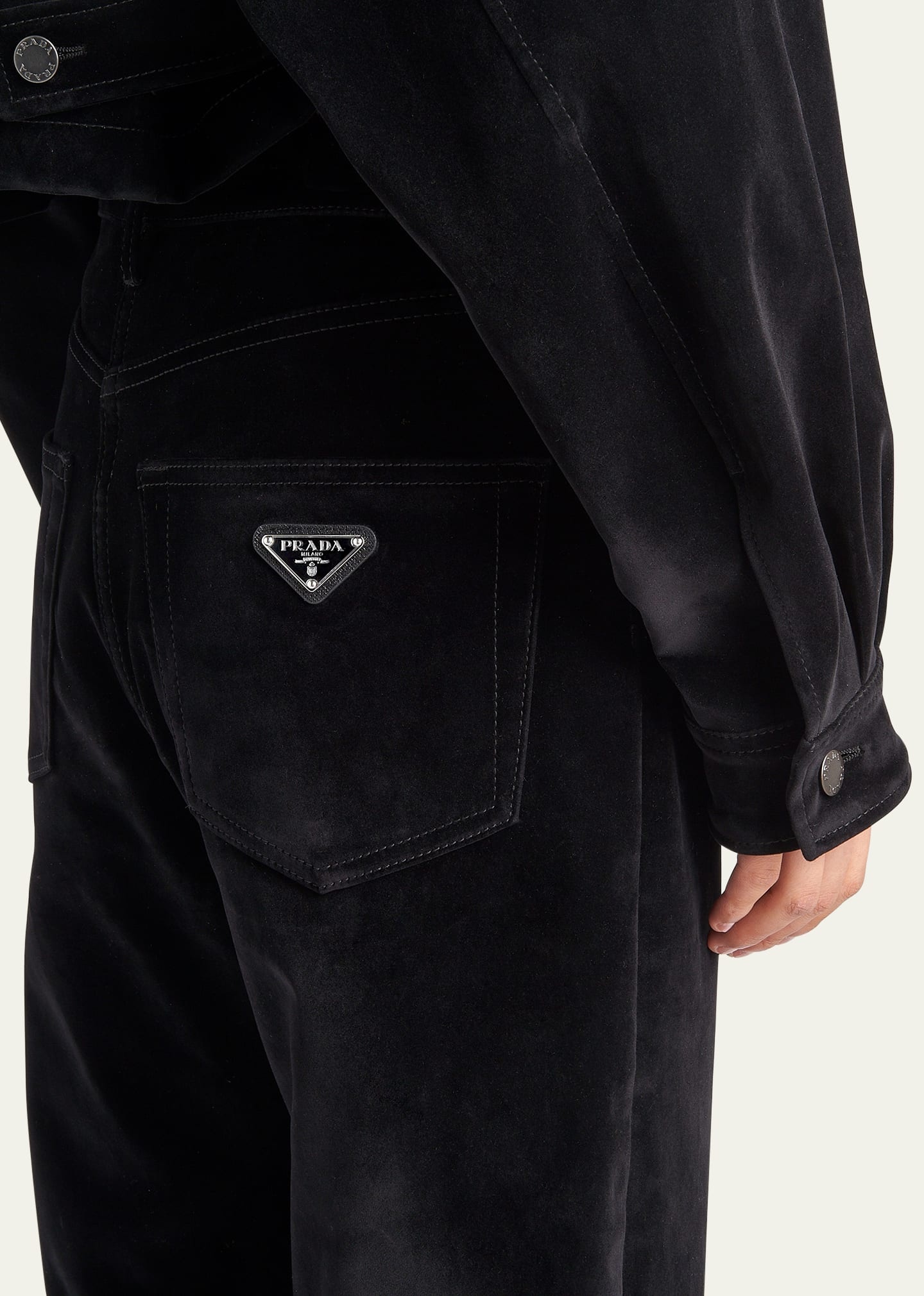 Velvet Denim Straight-Leg Pants - 4