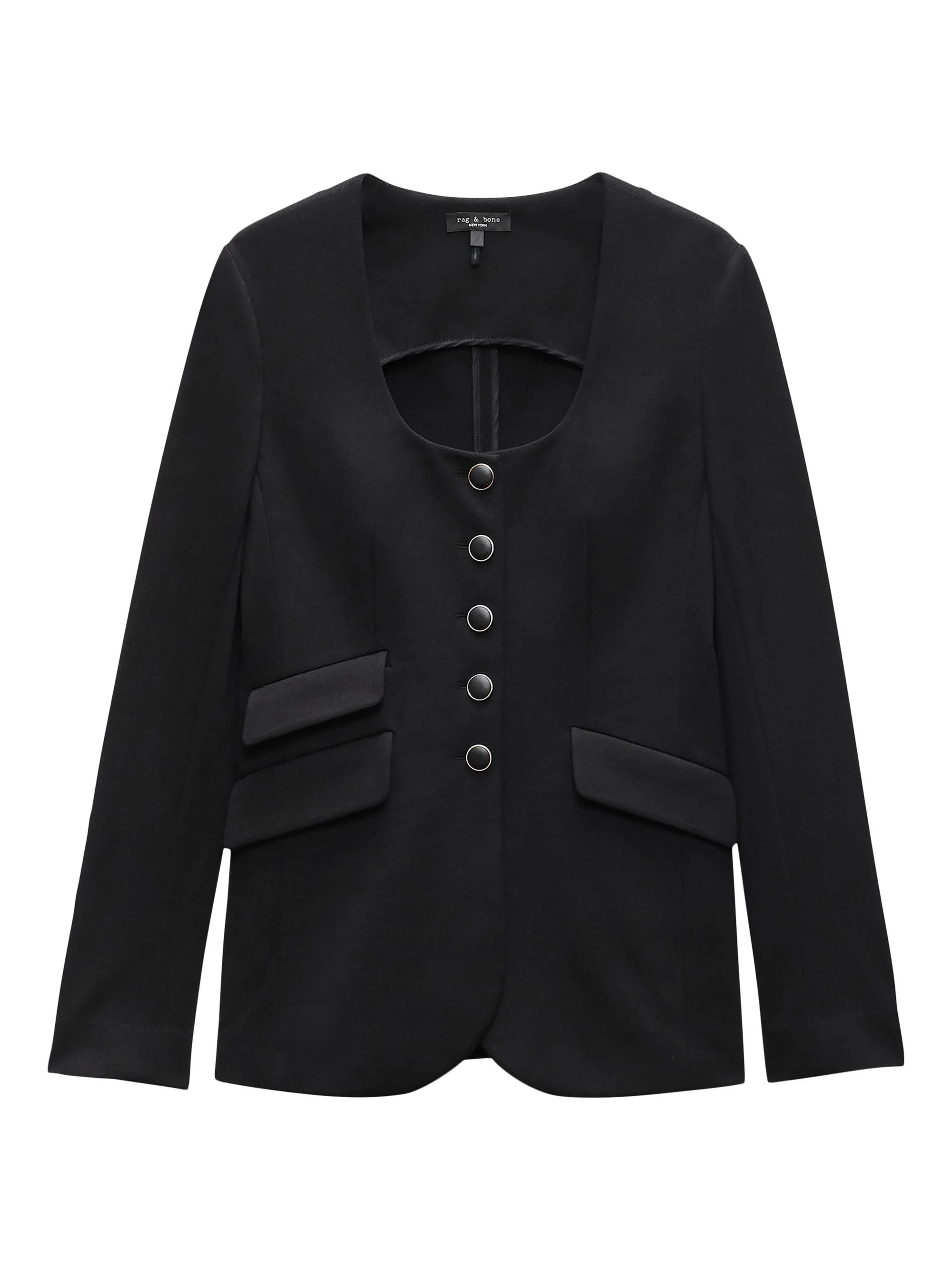 Women's Roslyn Ponte U-Neck Blazer - Black - 1