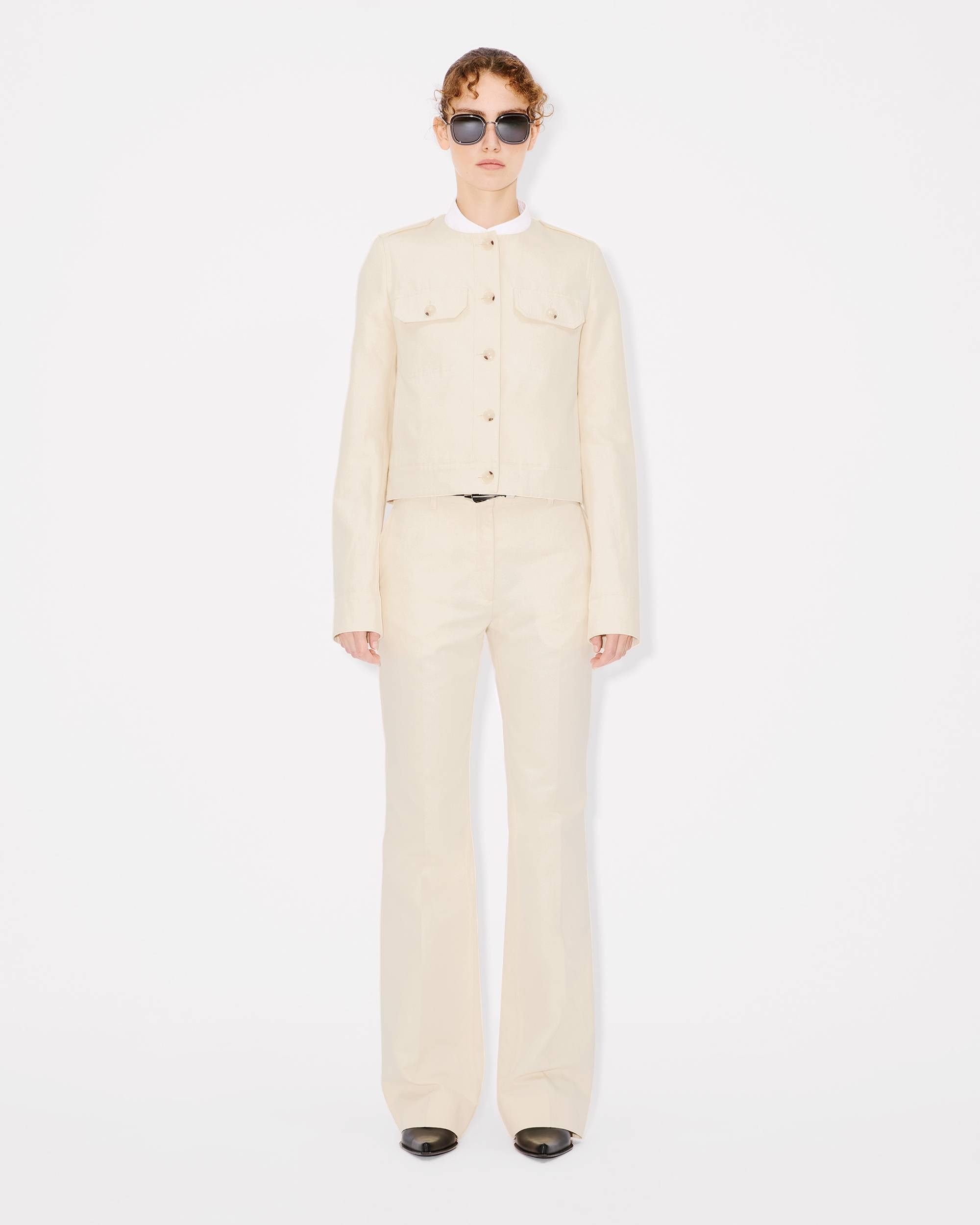 Collarless jacket in cotton - 3