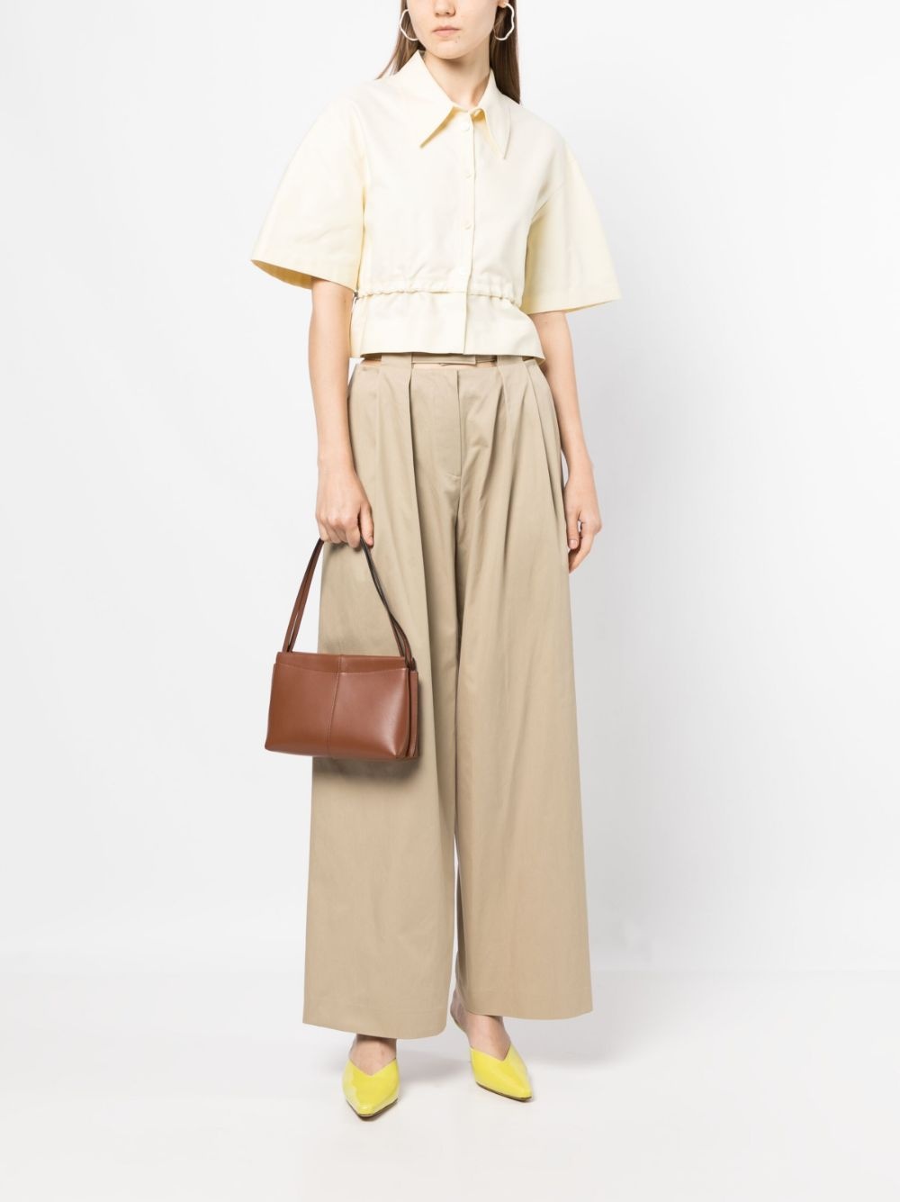 cut-out pleated palazzo pants - 2