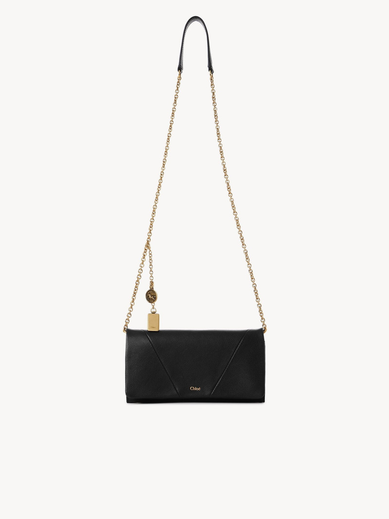 CHLOÉ SPIN FLAP WALLET ON CHAIN IN GRAINED LEATHER 1