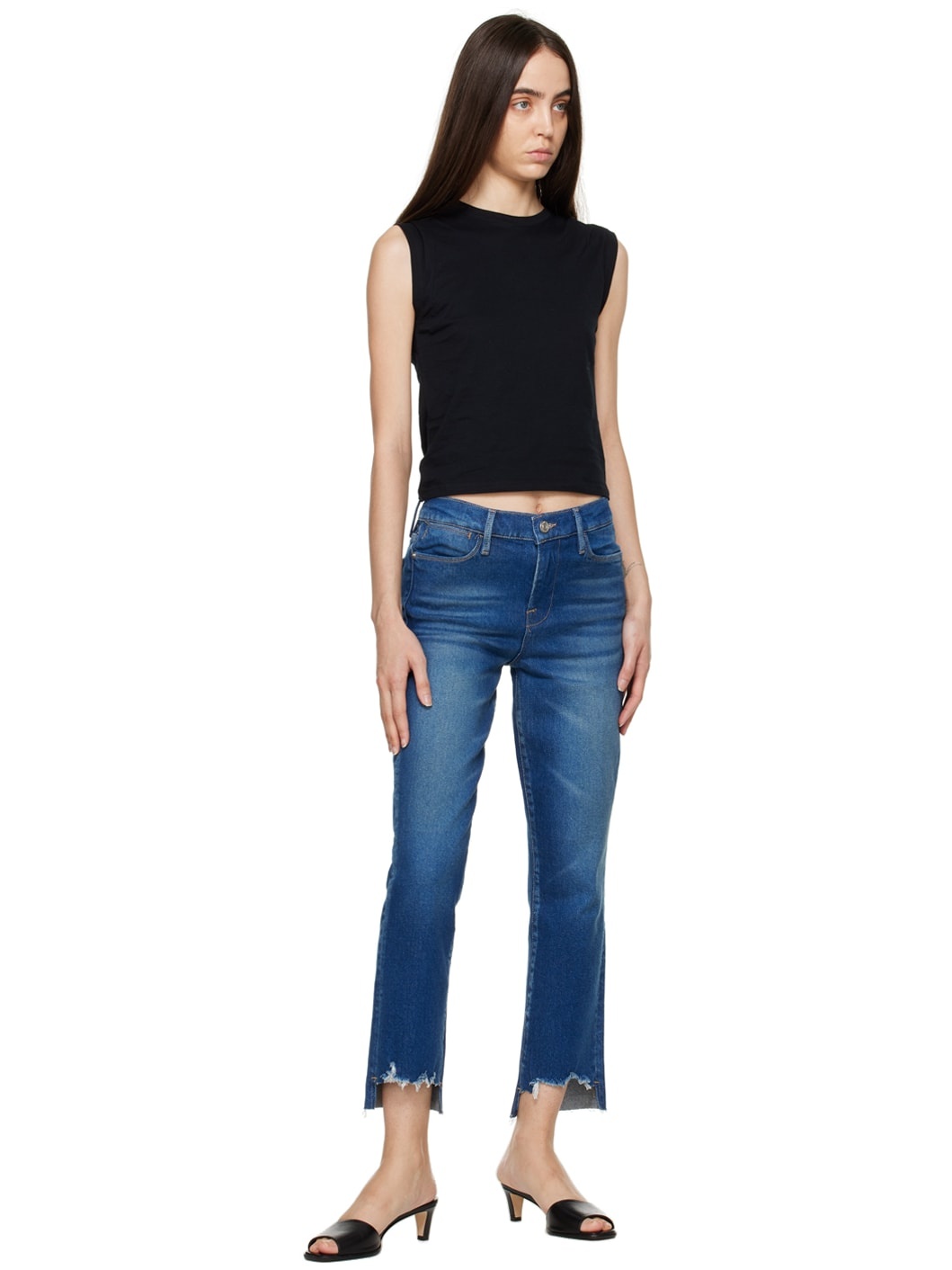 Blue 'Le High Straight' Jeans - 4