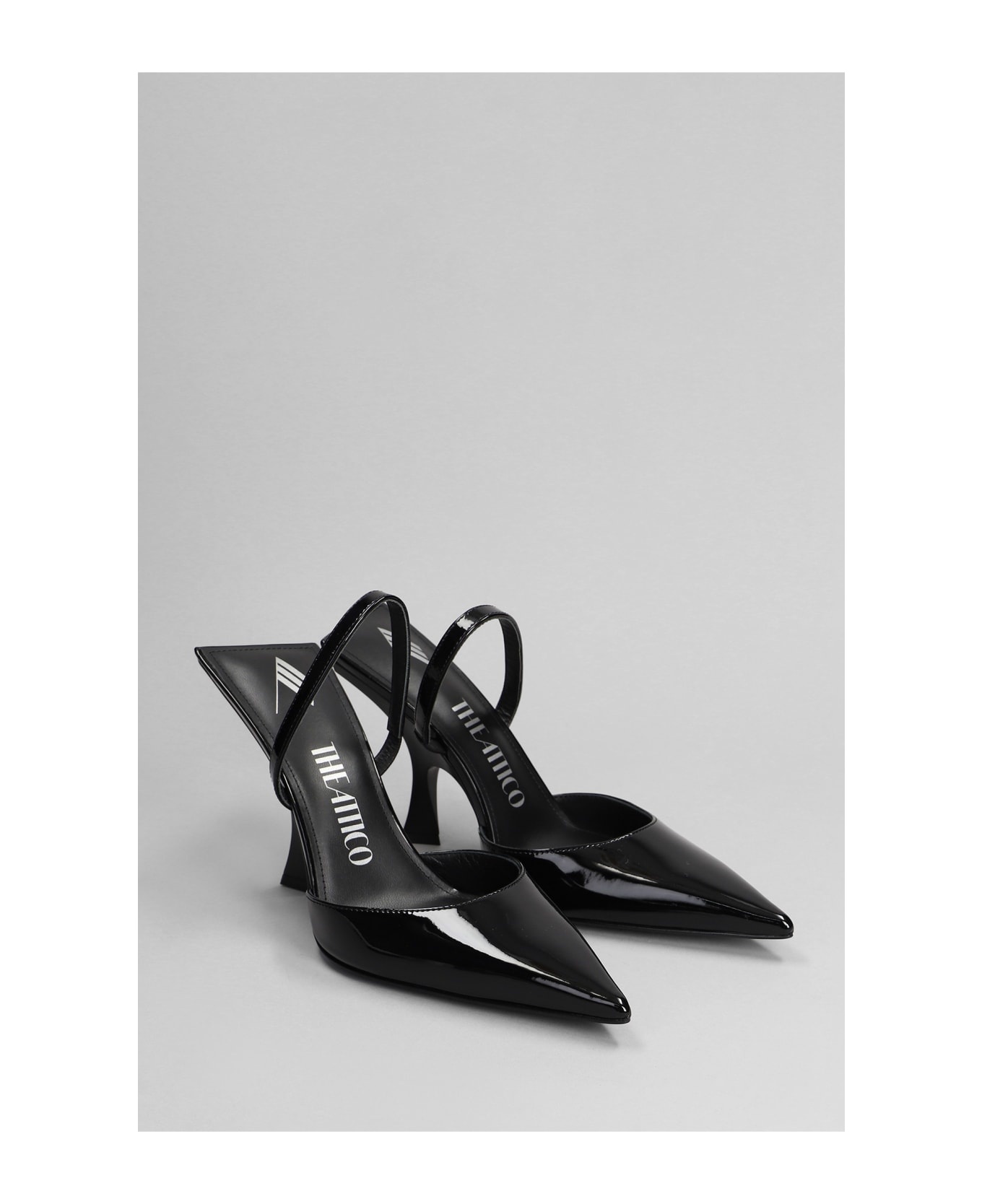Black Leather Ester Pumps - 2