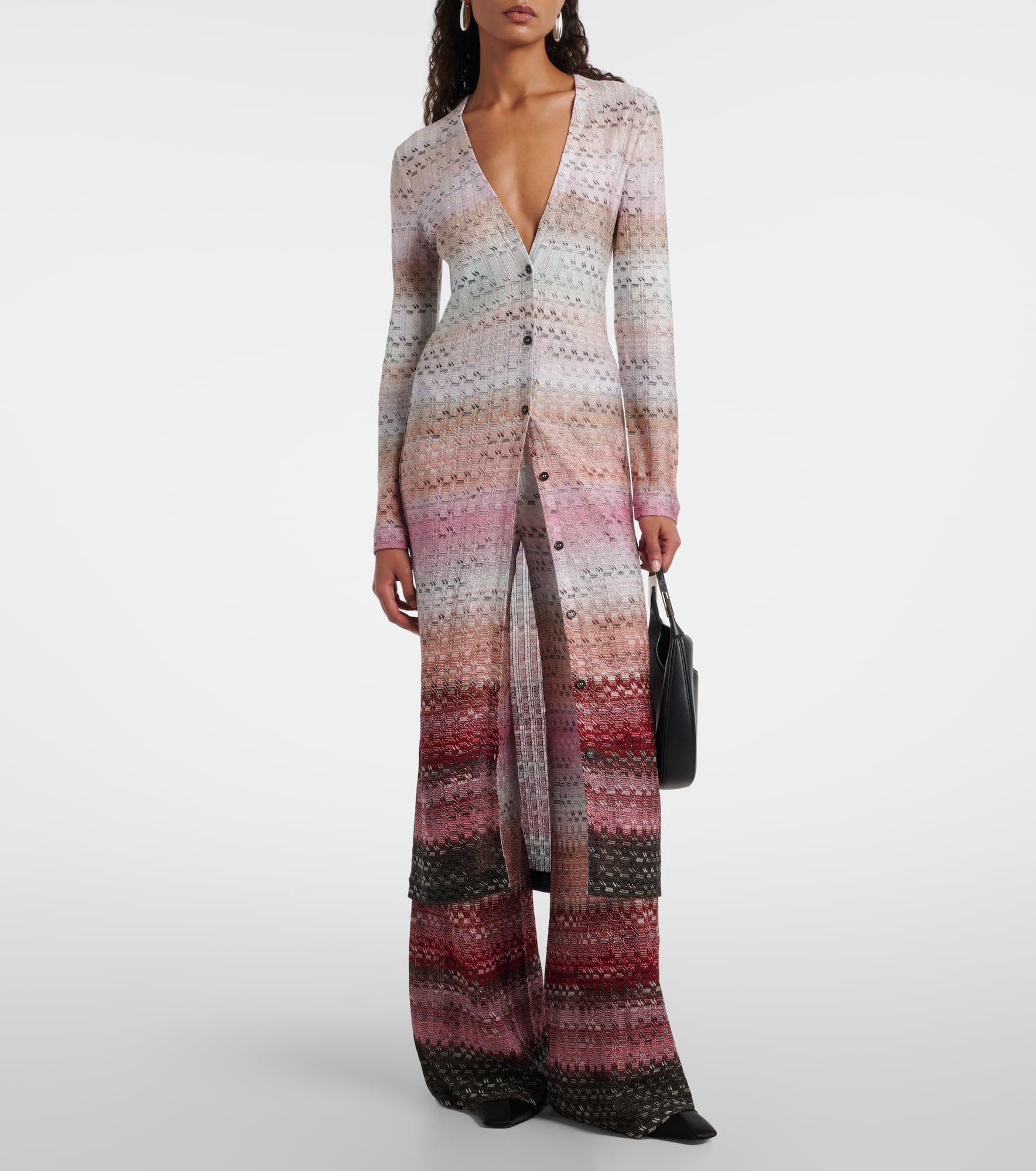 High-rise lamé flared pants - 2
