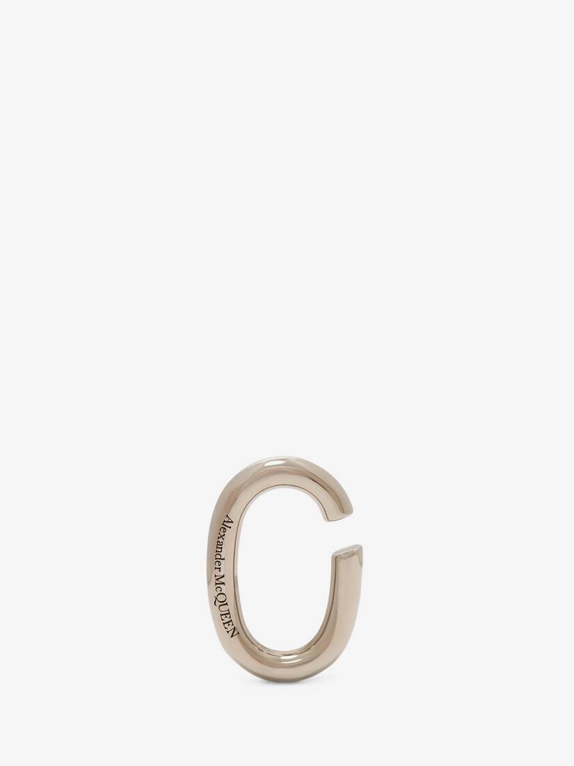 Men's Oval Ear Cuff in Antique Silver - 1