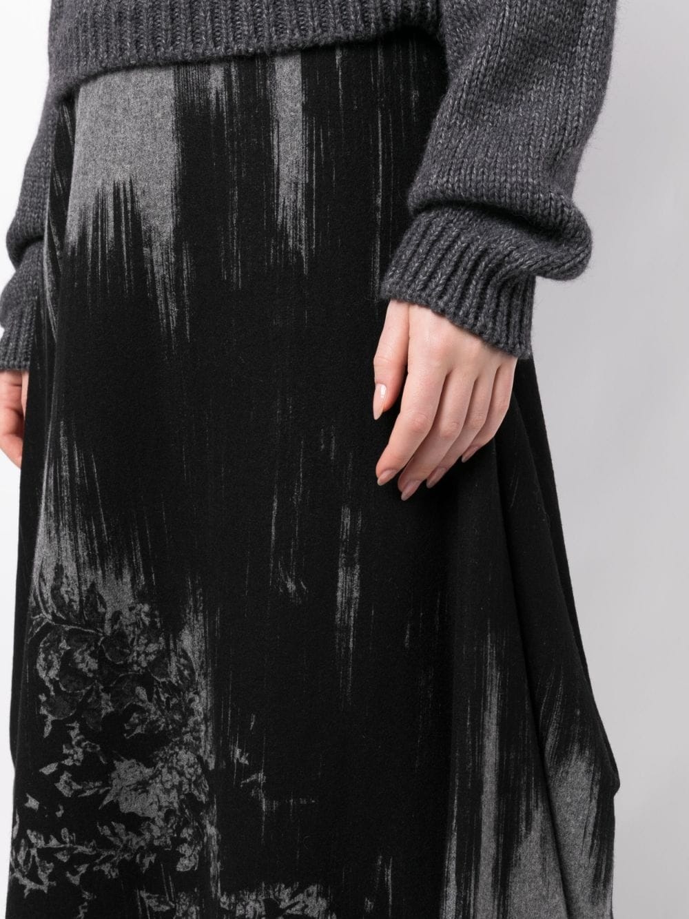 abstract-pattern draped skirt - 5