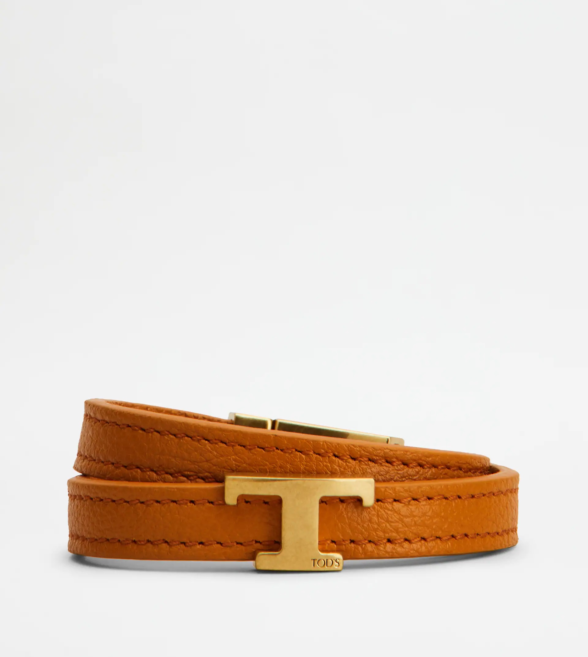 BRACELET IN LEATHER - ORANGE - 1