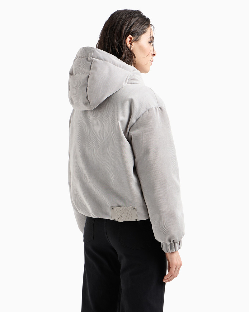 ASV water-repellent corduroy down jacket with hood and recycled down 3