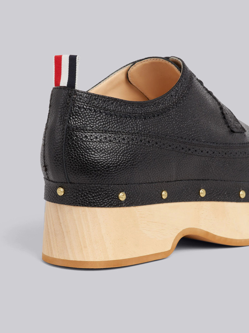 Thom Browne Black Pebbled Calfskin Longwing Brogue Clog outlook