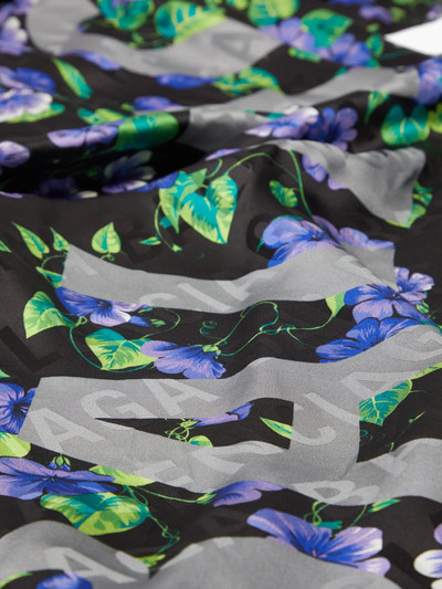 BALENCIAGA Logo-jacquard floral-print silk scarf outlook