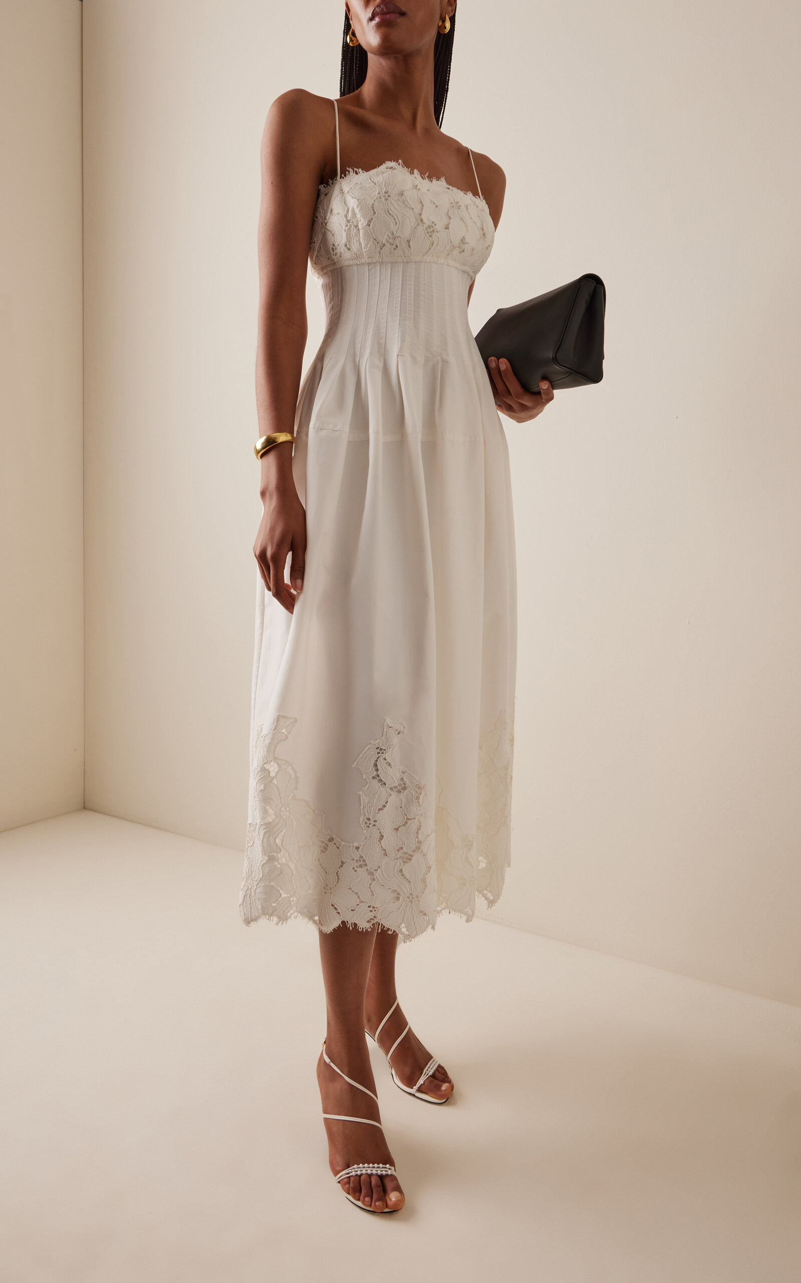 Lilianna Lace-Detailed Cotton-Blend Midi Dress white - 2