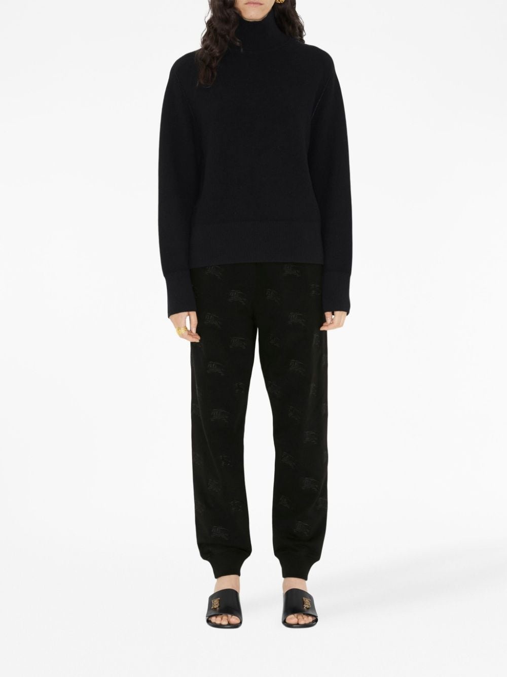 EKD-embroidered cotton track pants - 2