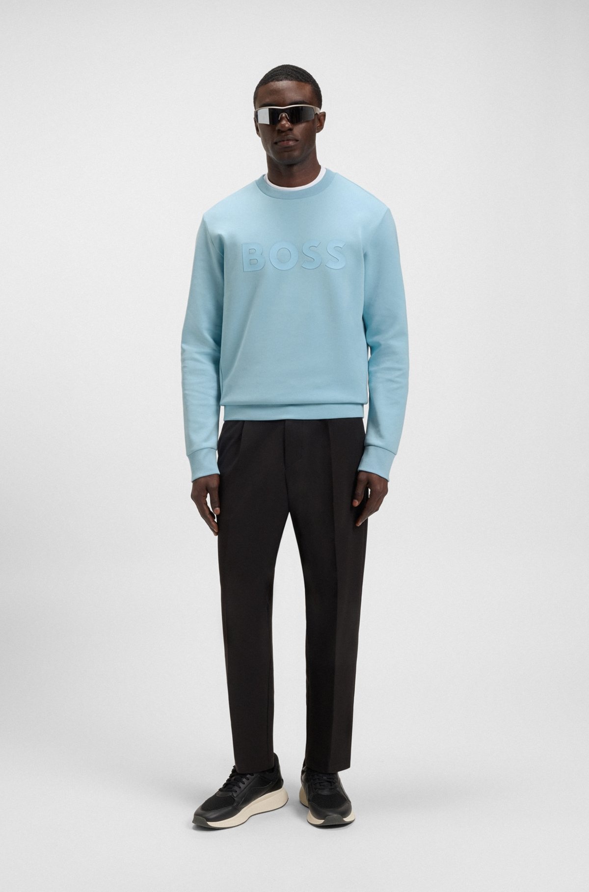 STRETCH-COTTON SWEATSHIRT WITH SANDWICH LOGO - 4