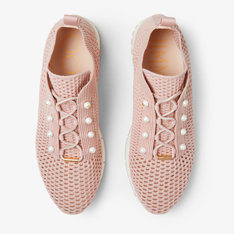 Veles Macaron Crochet Knit Low-Top Trainers with Pearls 4