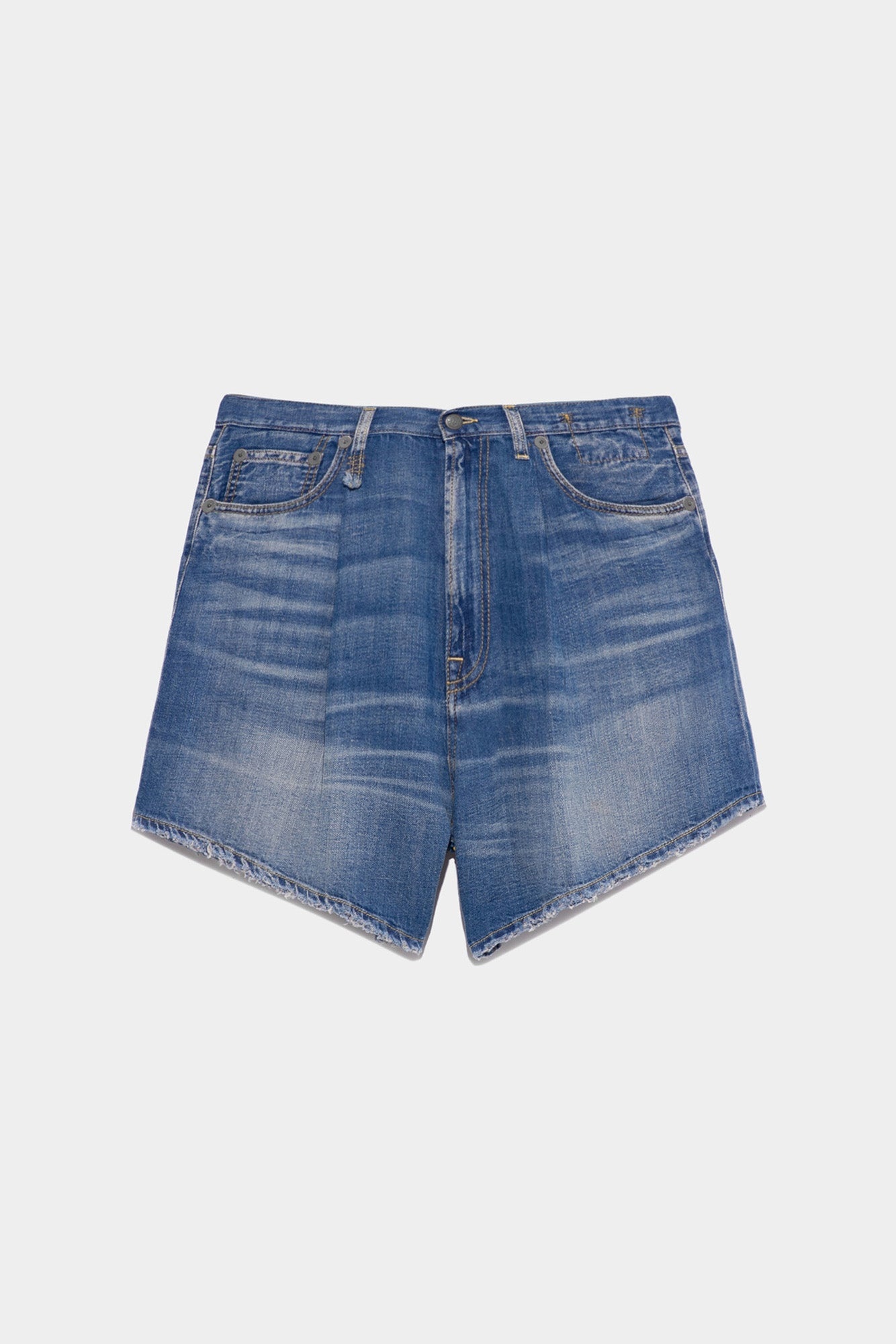 Damon Pleated Short - Cliff Linen Indigo | R13 Denim Official Site - 1