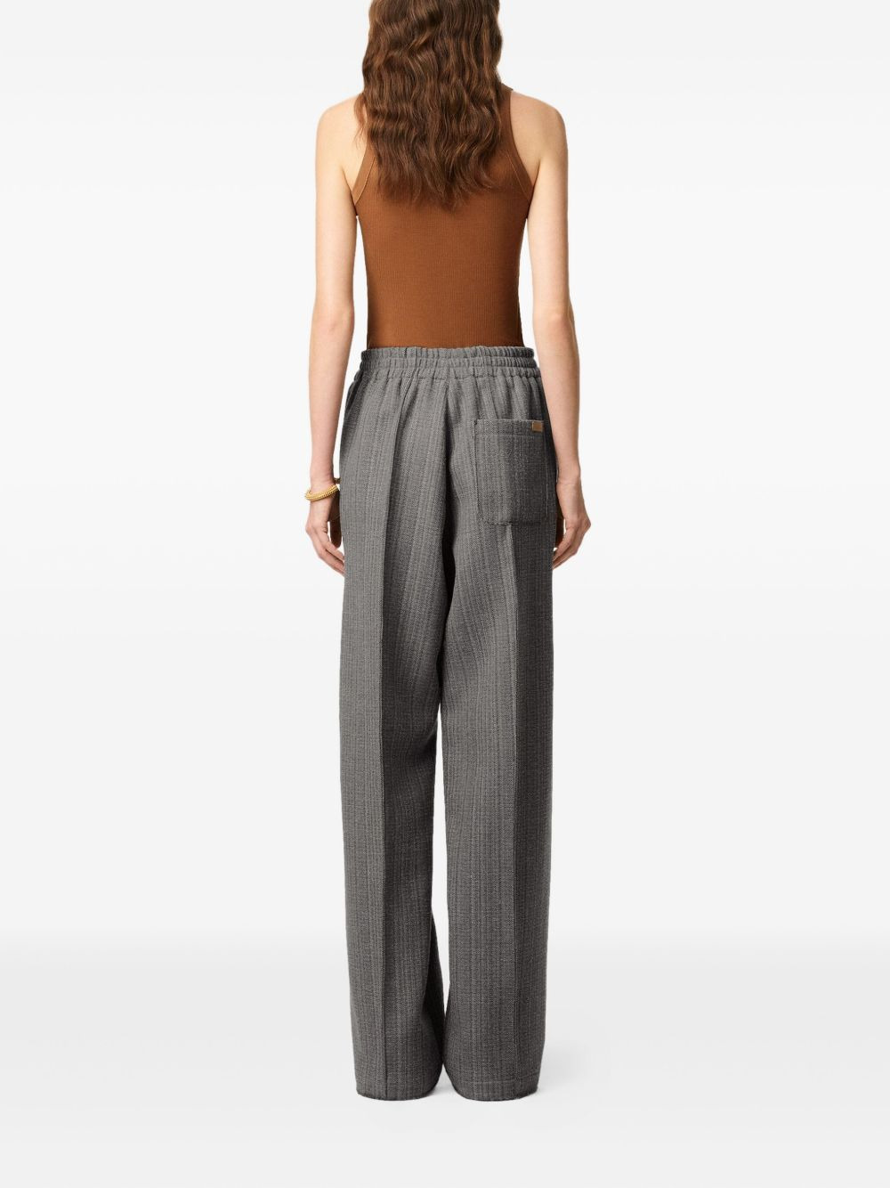 herringbone elasticated trousers - 4