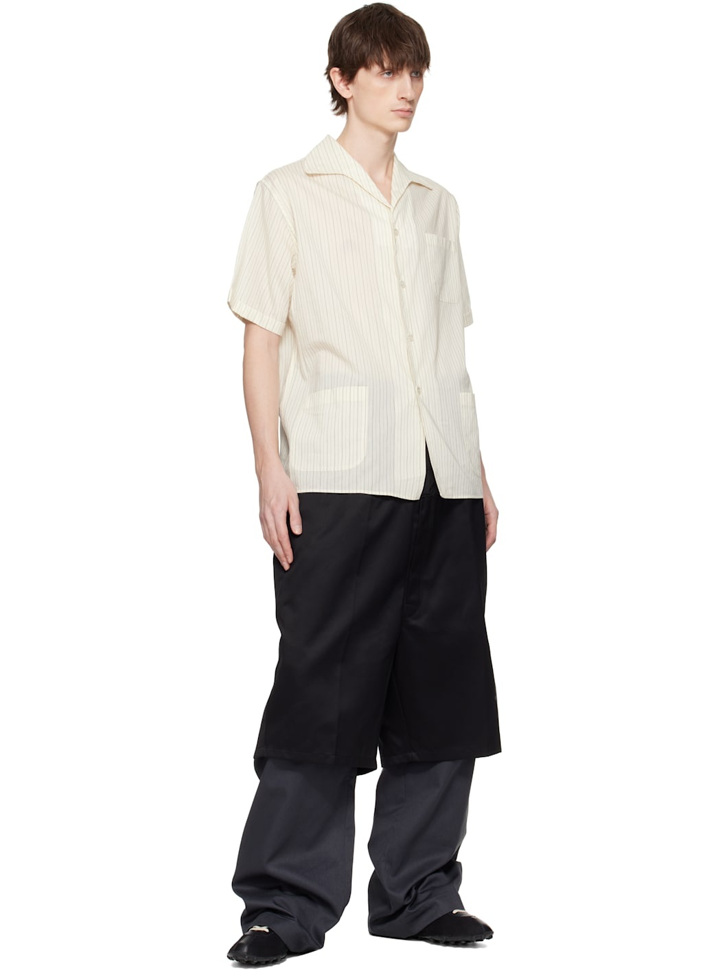 Beige Short-Sleeved Shirt - 4