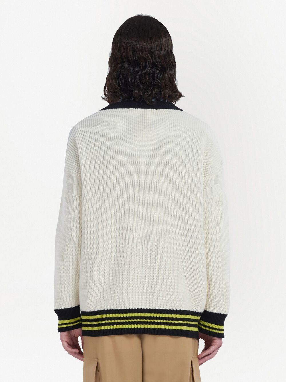 logo-patch knitted cardigan - 4