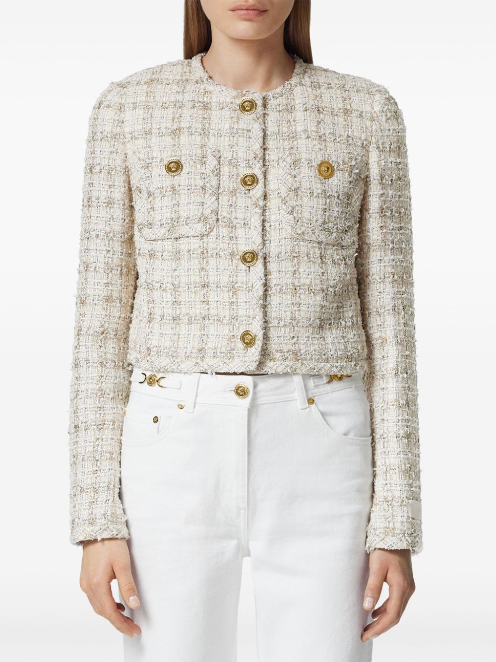 VERSACE tweed jacket | farfetch | REVERSIBLE
