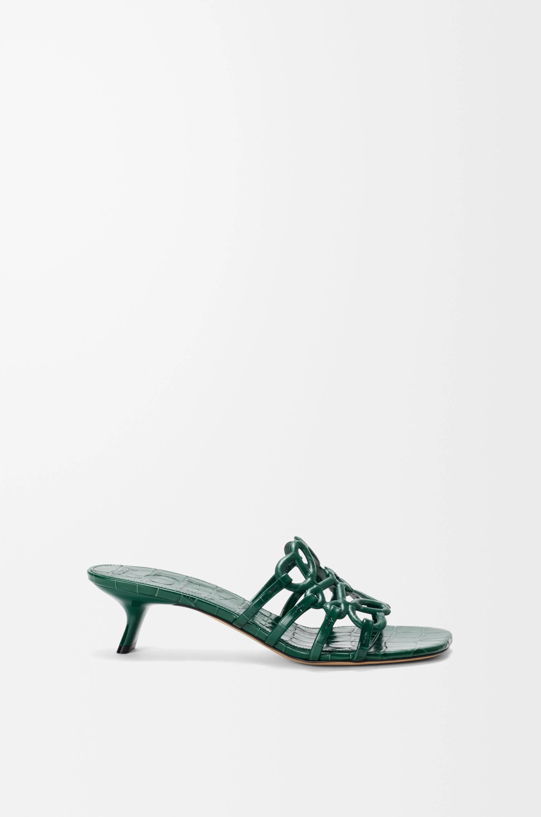 Petal Anagram slide in croc-embossed calfskin - 1