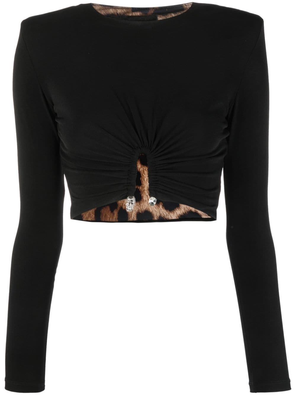 gathered-detail cropped top - 1