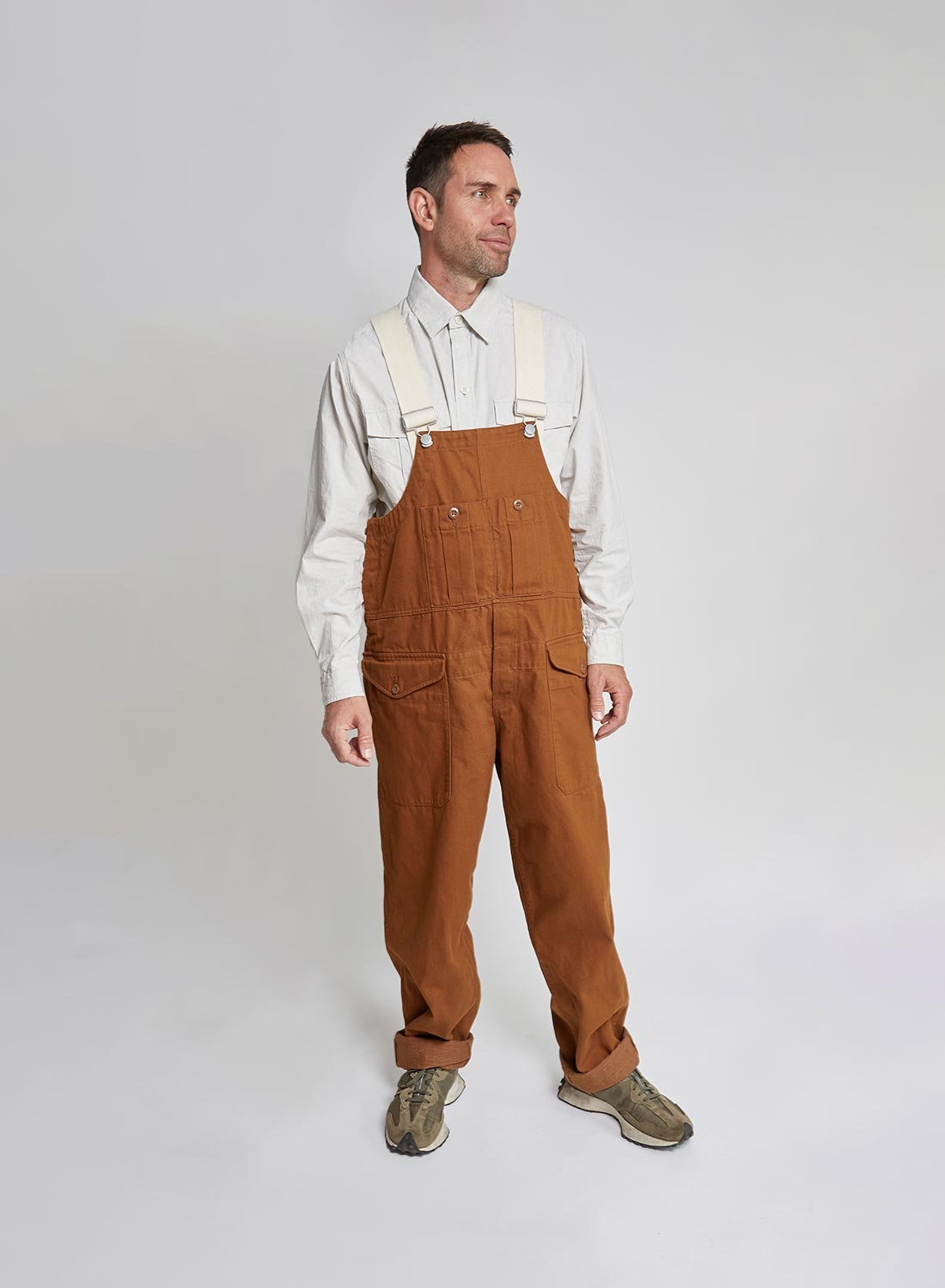 Railway Dungaree Heavy Cotton in Brown - 11