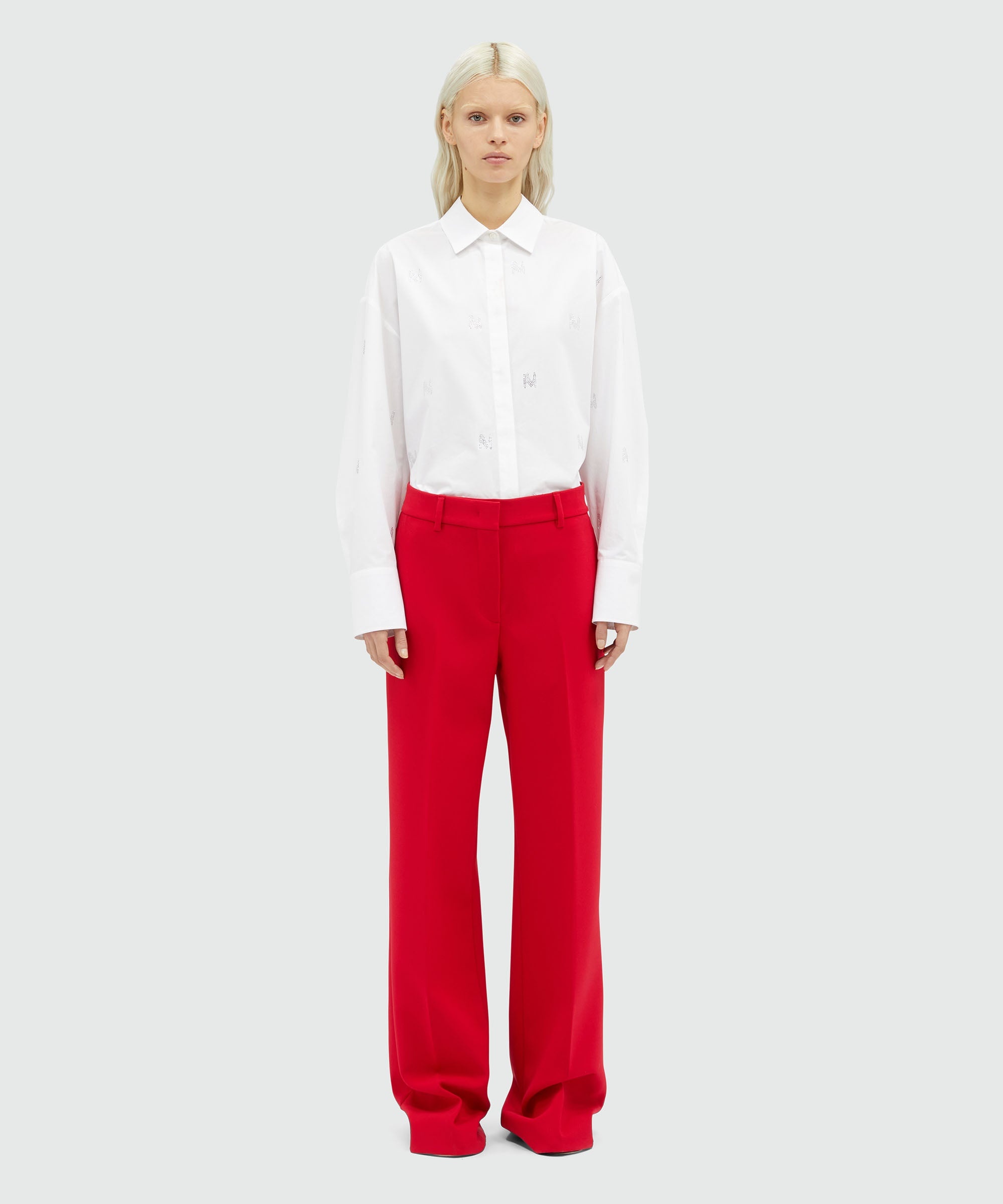 Red tailored palazzo pants - 2