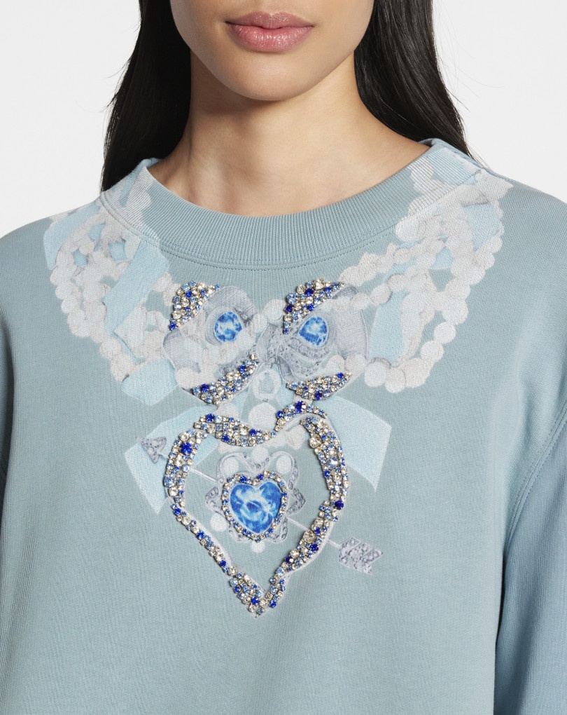 SWEATSHIRT WITH EMBROIDERY NECKLACE - 5