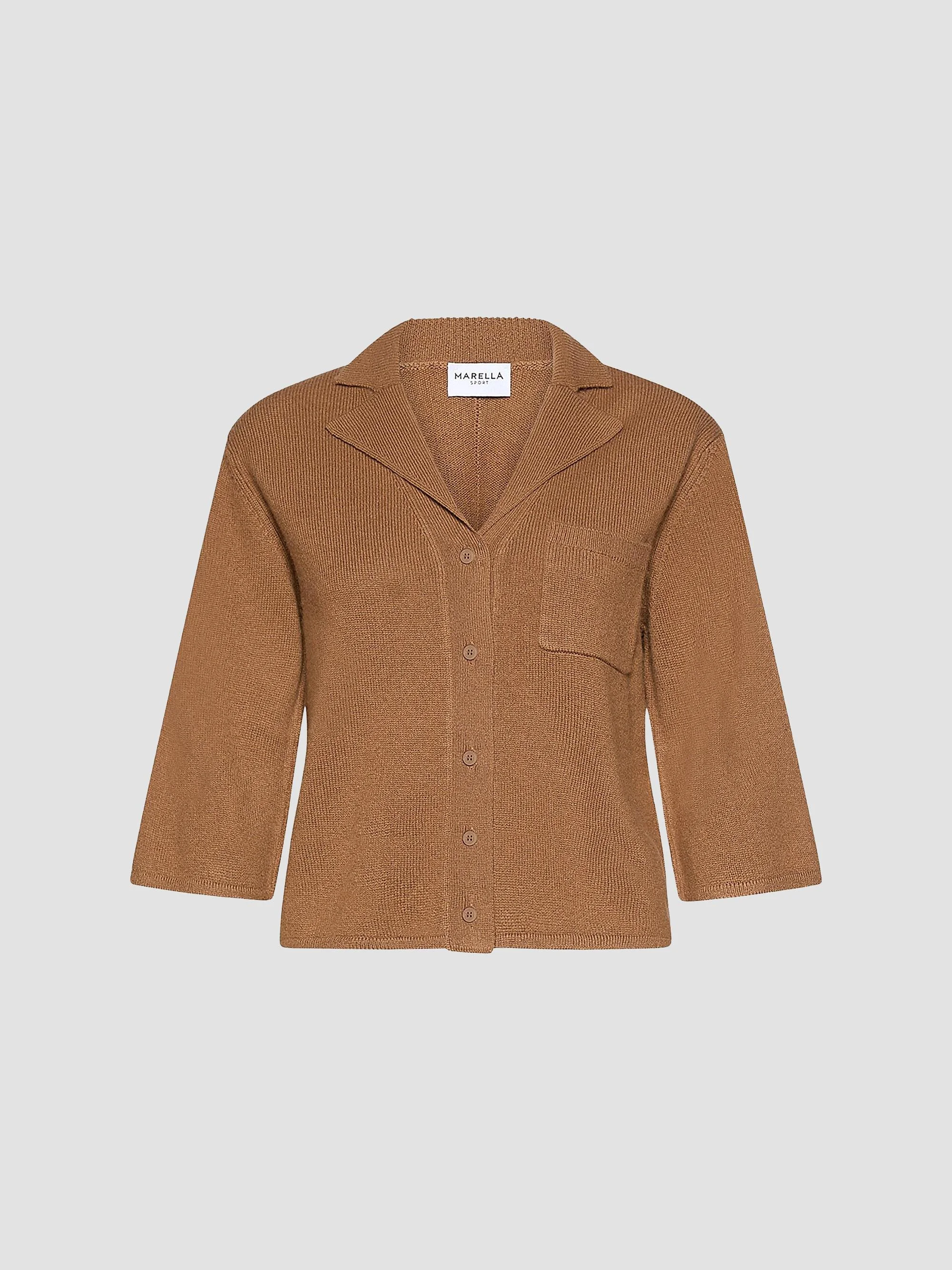 Women's Boxy Cashmere and Wool Shirt Jacket - Camel - 1
