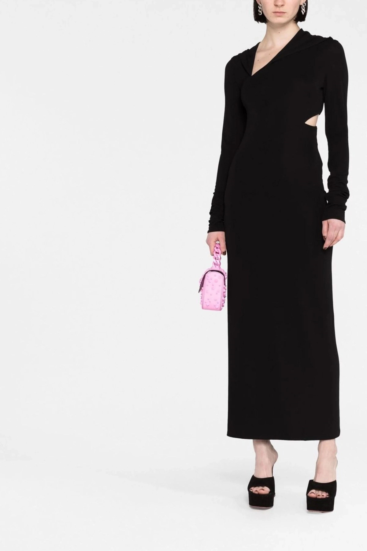 Long cut-out hooded dress - 2