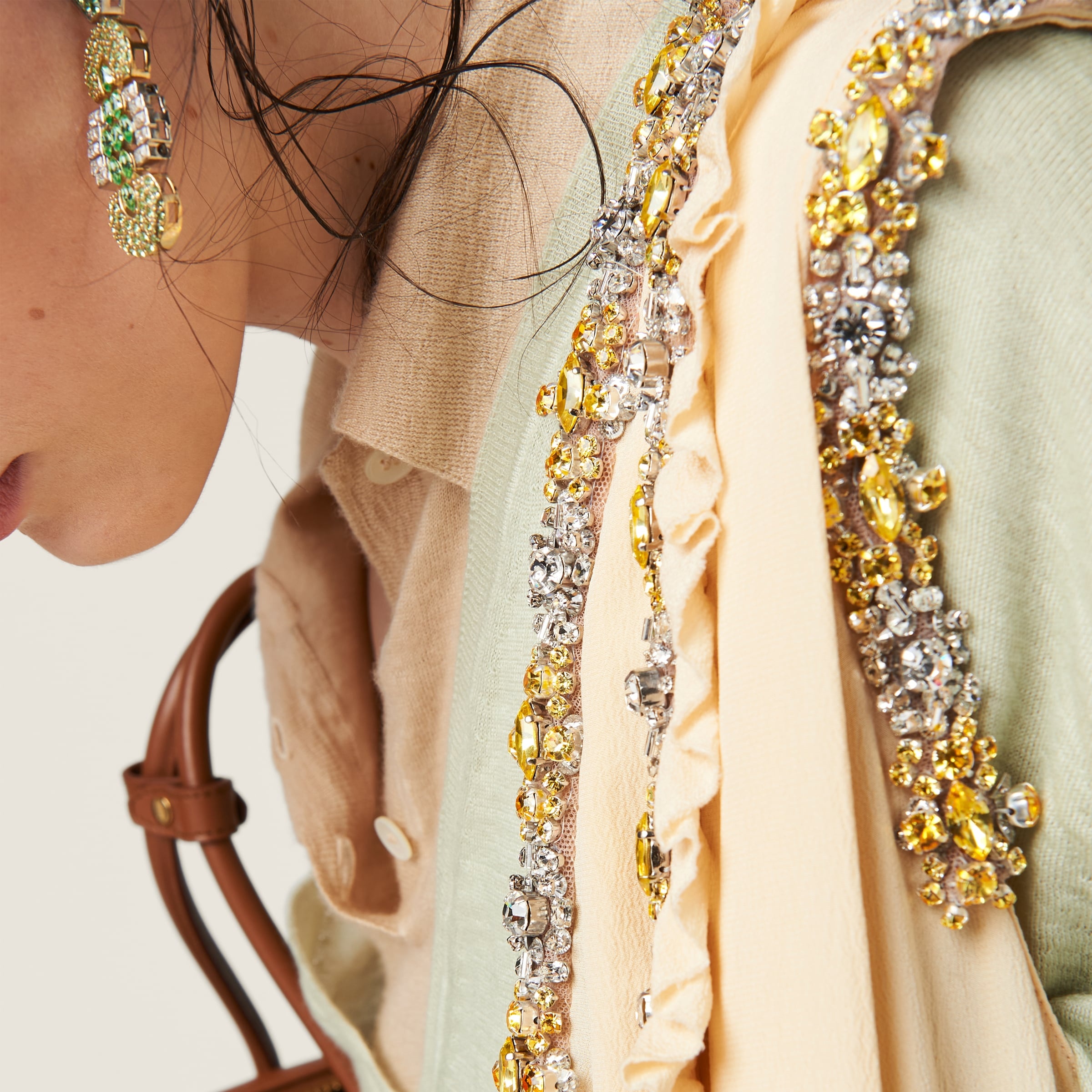 Embroidered marocain dress - 6