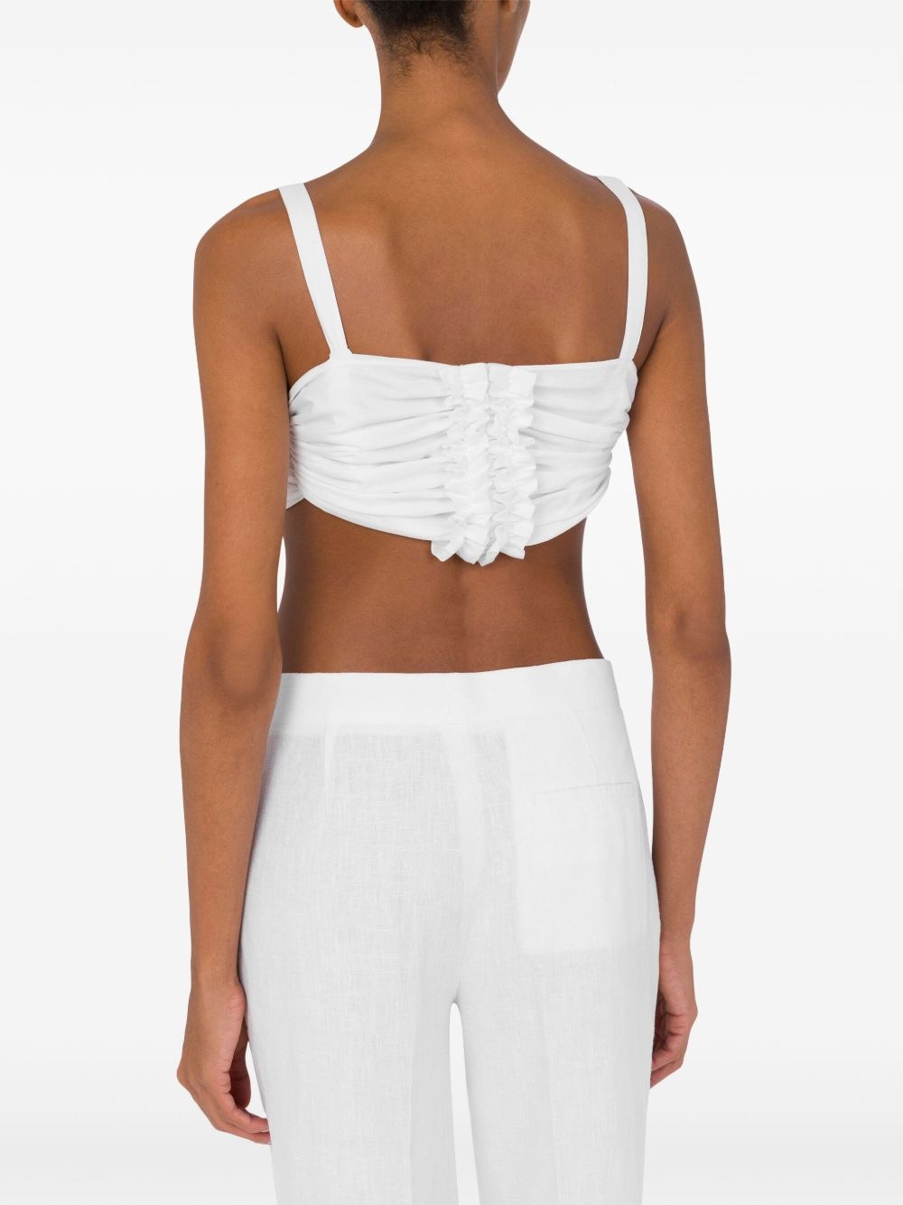 ruffle-detail crop top - 4