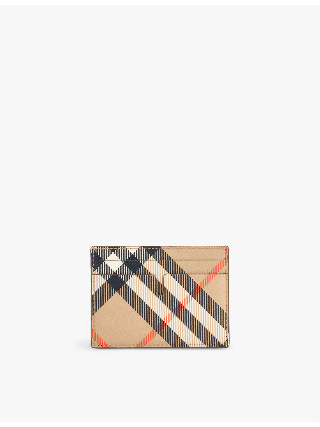 Sandon check-print coated-canvas card holder - 1