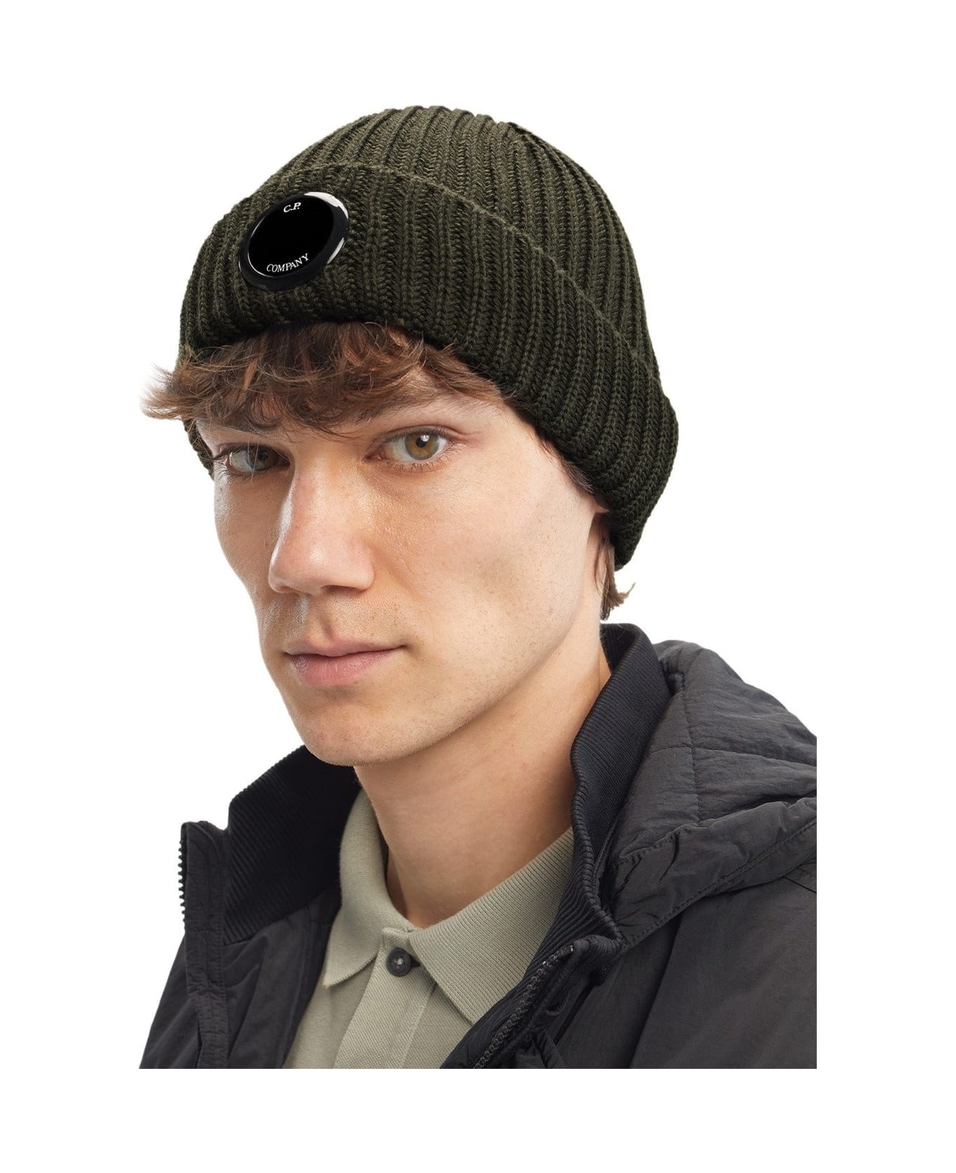 Military Green Ribbed Beanie - 2