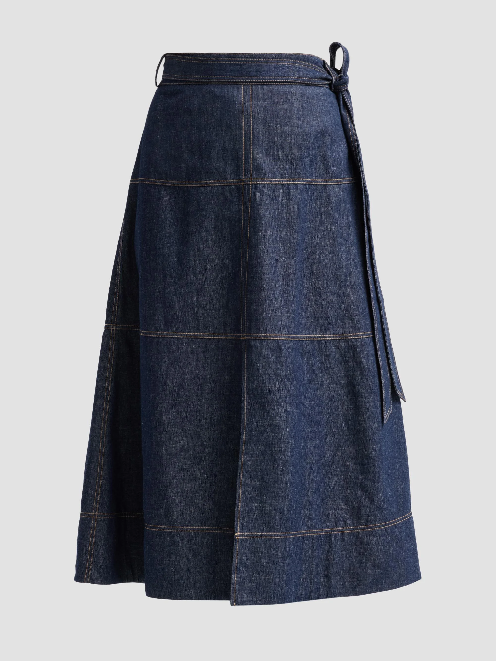 Women's Hudley Tie-Waist Denim Midi Skirt - Midnight Rinse - 1
