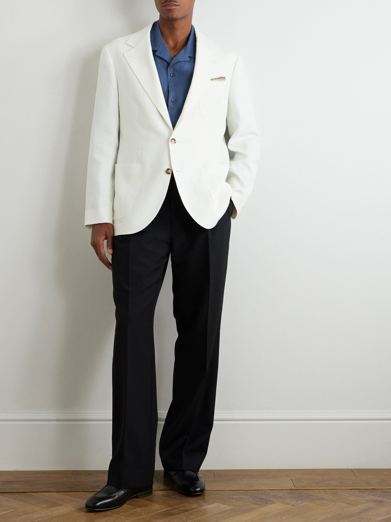 Brunello Cucinelli Linen Blazer White outlook