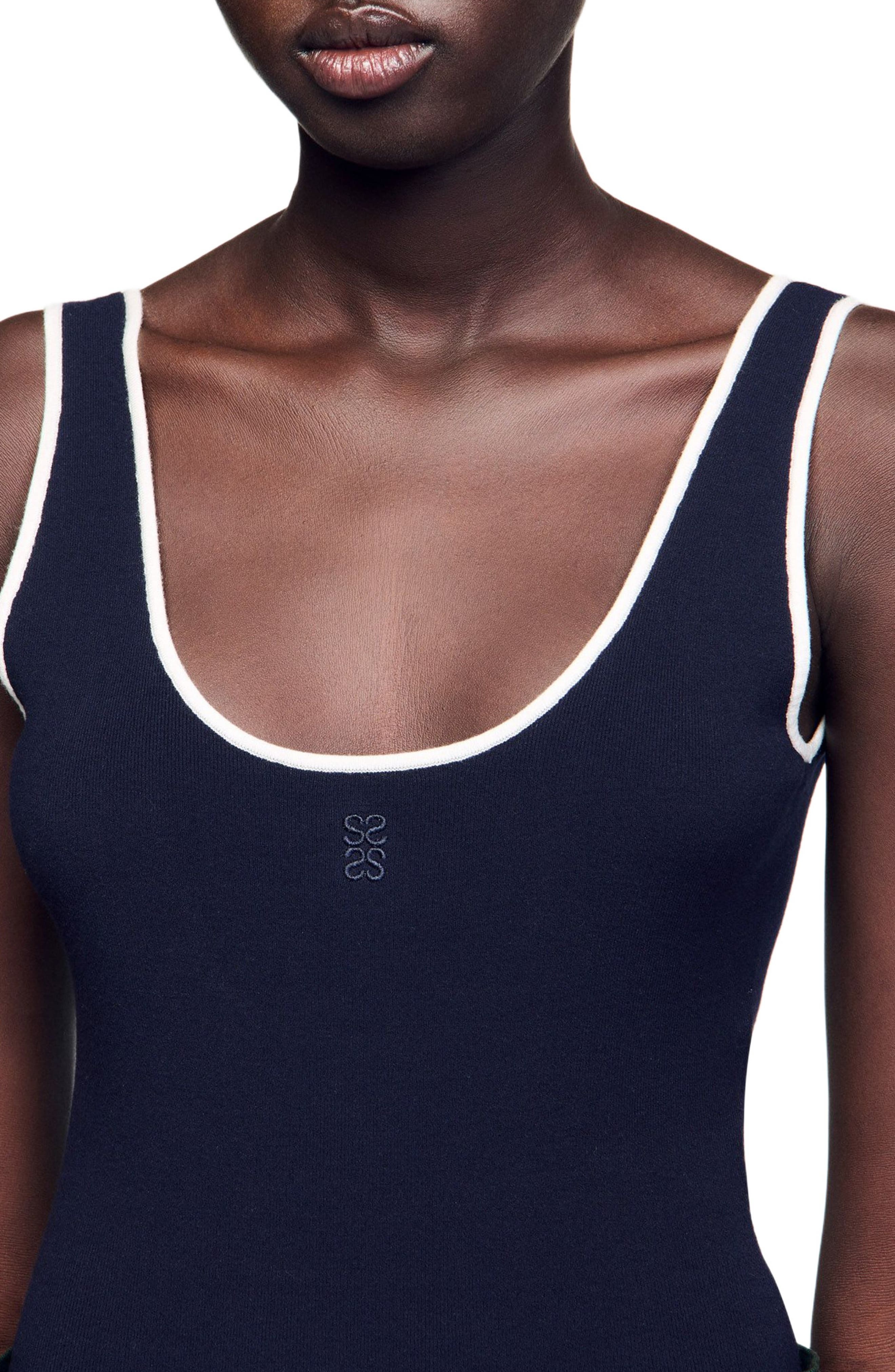 SANDRO Knit bodysuit in Navy Blue at Nordstrom - 5