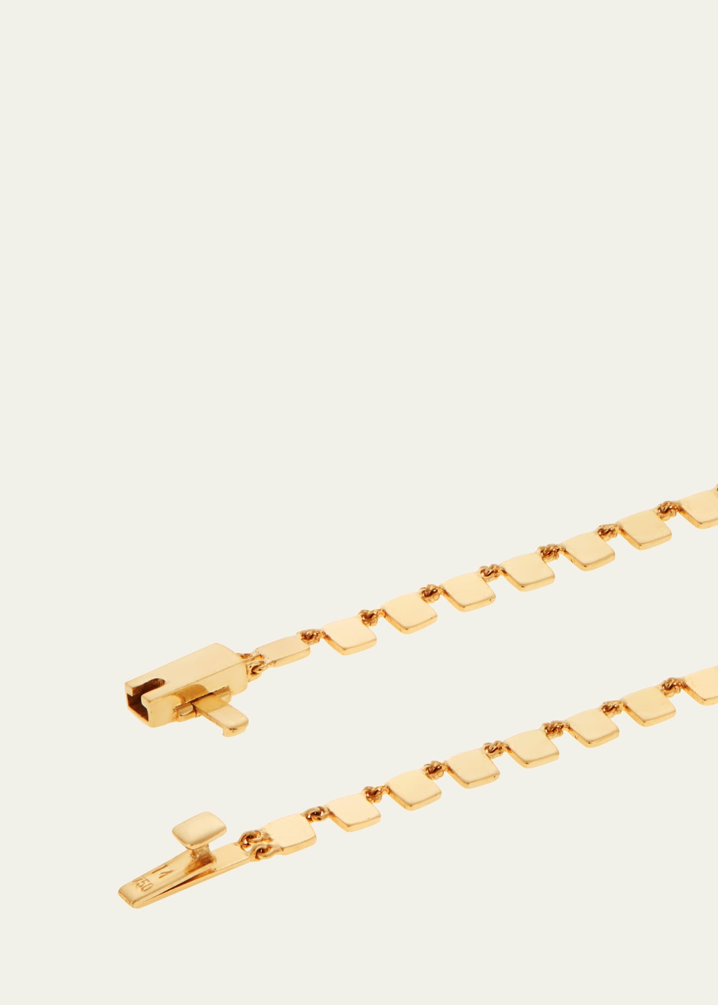 18K Yellow Gold Mini Tile Necklace, 17"L - 2