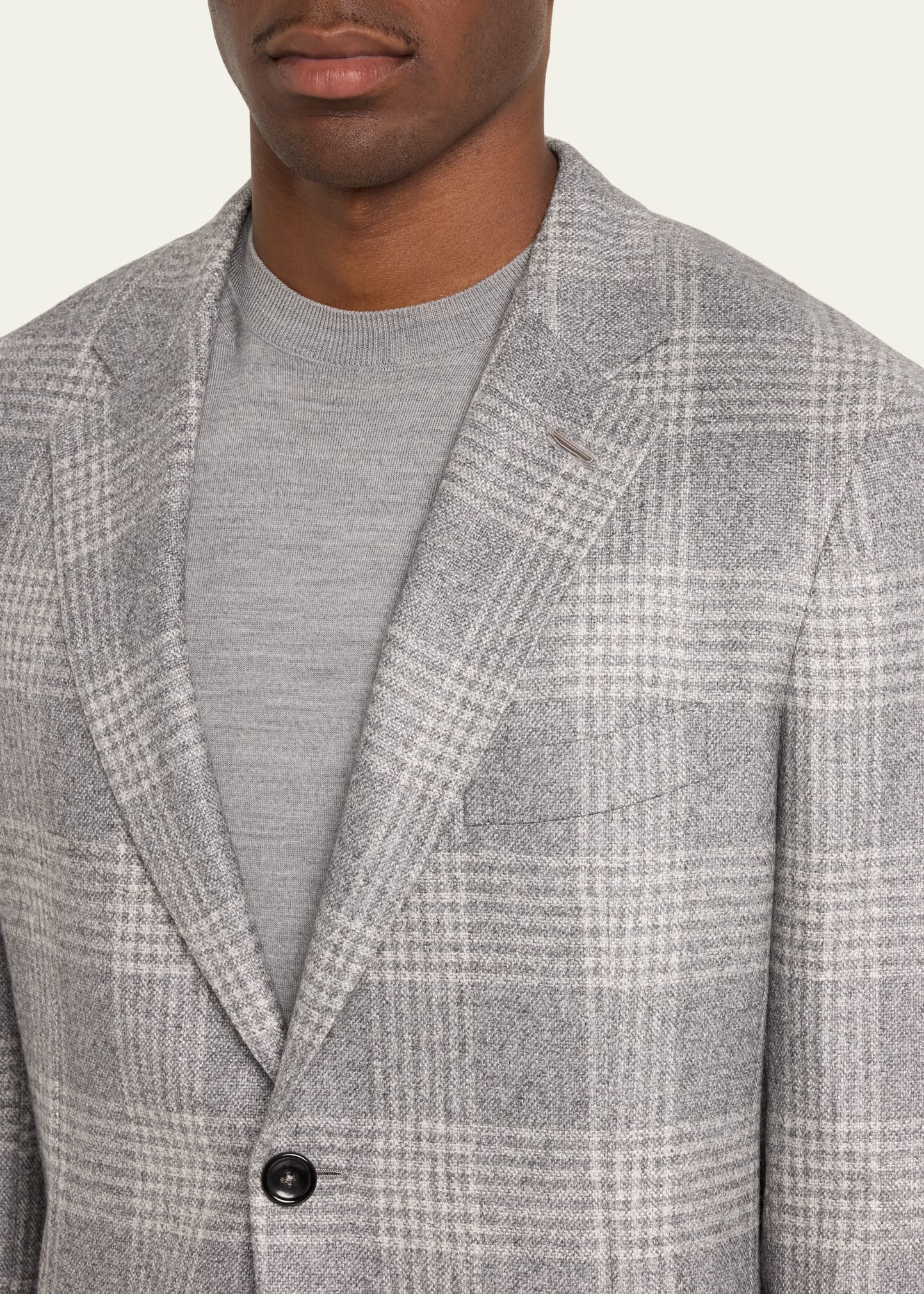 Men's Plaid Silk-Wool Sport Coat - 5