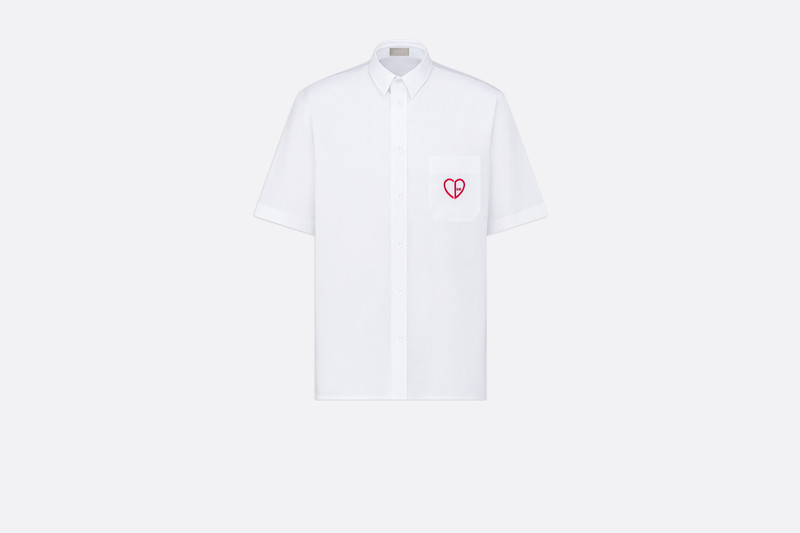 CD Heart Embroidered Short-Sleeved Shirt 1