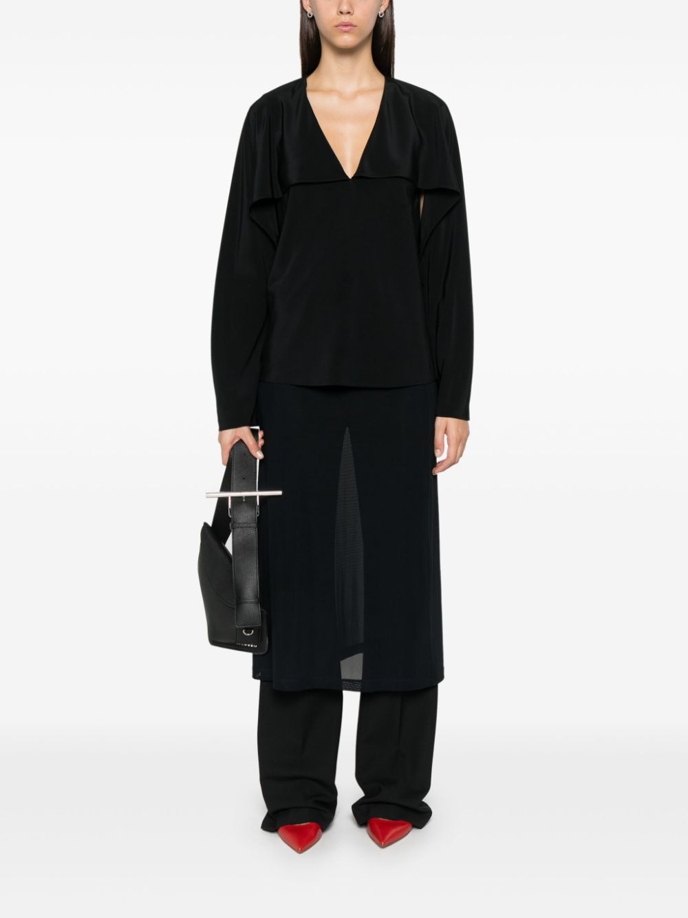 layered-design blouse - 2