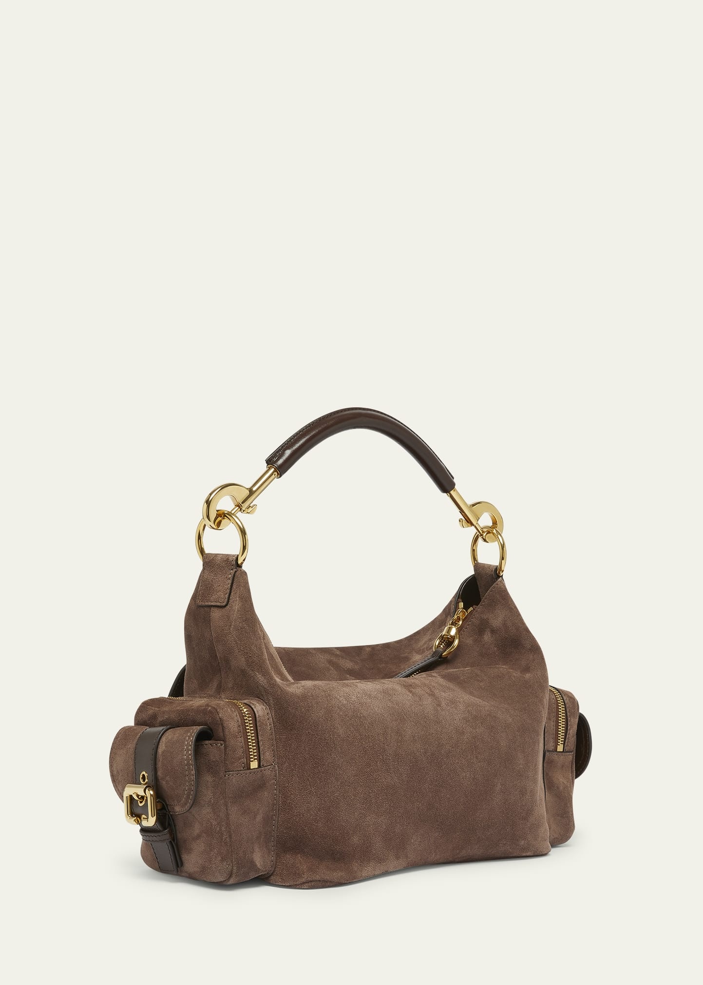 Medium Camera Shoulder Bag in Suede - 3