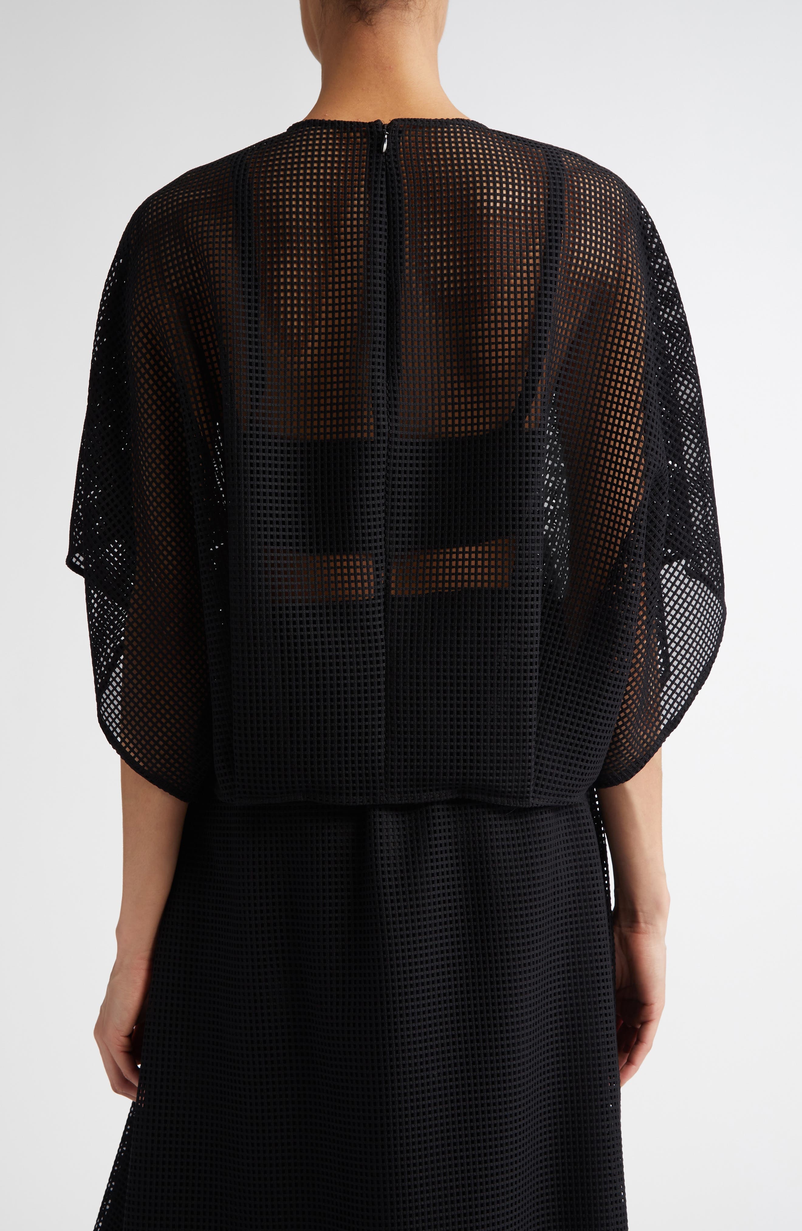 FFORME Tenley Draped Mesh Top in Black at Nordstrom - 3