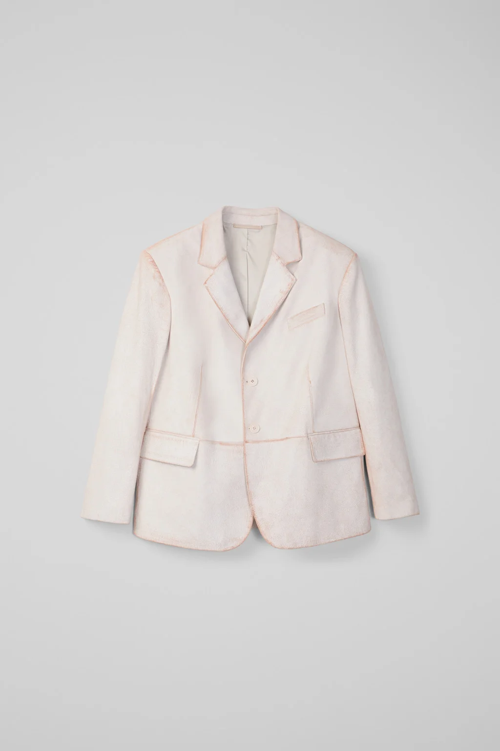White cracked leather blazer - 1