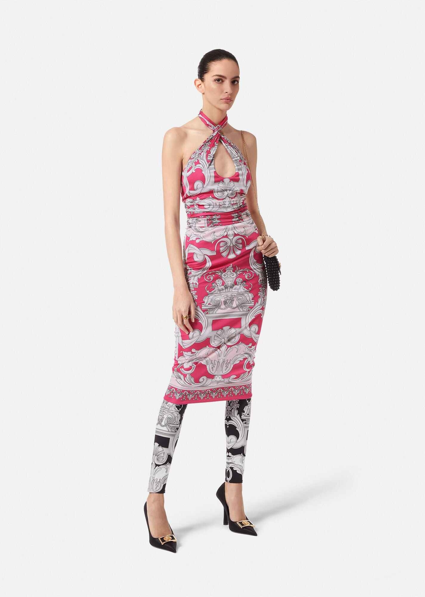 Silver Baroque Halter Dress - 2