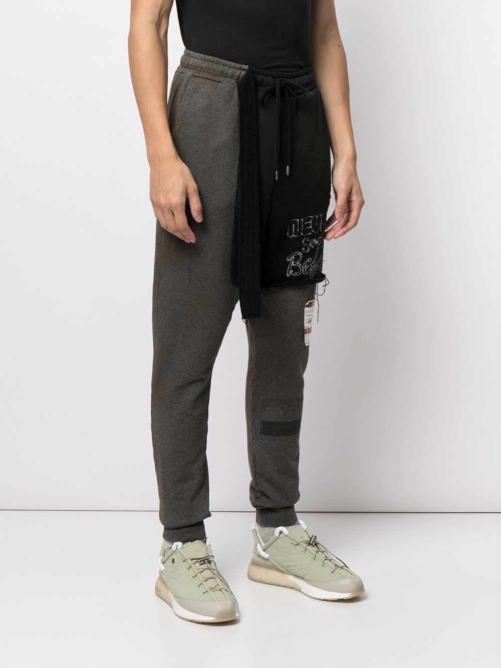 asymmetric layered track pants - 3